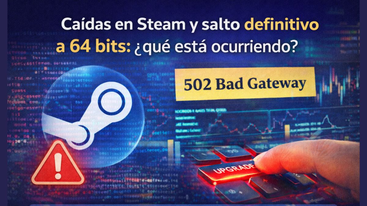 Steam presenta fallas globales y acelera su transición a 64 bits: qué pasó y a quiénes afecta